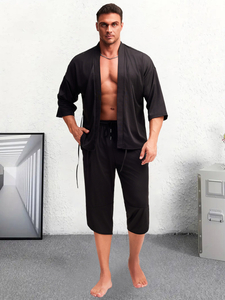 男子五分之一袖子和服套件