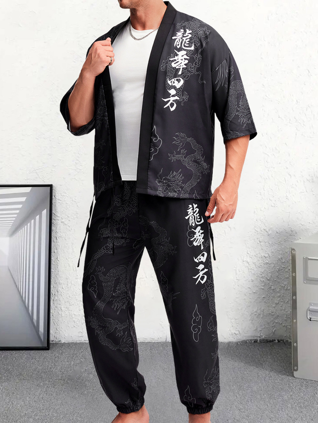 中国龙式的长袖家庭服装